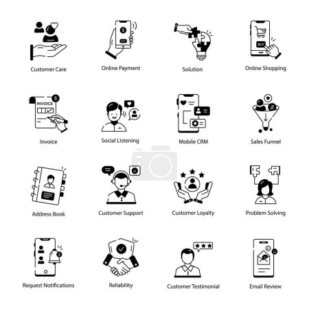 Ilustración de Iconos de negocios ilustración vectorial aislado sobre fondo blanco - Imagen libre de derechos