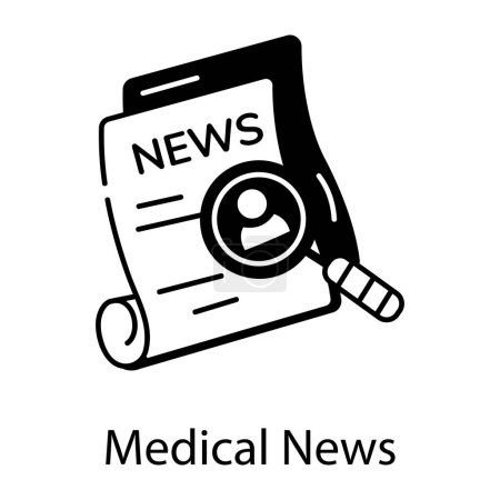 Téléchargez les illustrations : Nouvelles médicales sur papier illustration icône feuille - en licence libre de droit