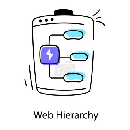 Téléchargez les illustrations : Hiérarchie Web Schéma vectoriel Icône Illustration de conception - en licence libre de droit