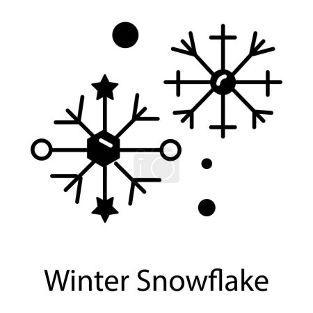 Illustration for Snowflakes icon, vector illustration on white background - Royalty Free Image