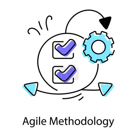 Illustration for Agile methodology software design, editable vector - Royalty Free Image