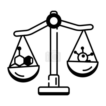 Illustration for Justice scales icon, vector illustration on white background - Royalty Free Image