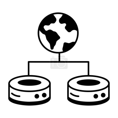 Illustration for Web Hosting and Database Line Icon - Royalty Free Image