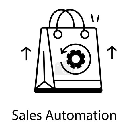 Illustration for Sales Automation icon. Monochrome sign from corporate development collection. Creative Sales Automation icon illustration for web design, infographics and more - Royalty Free Image