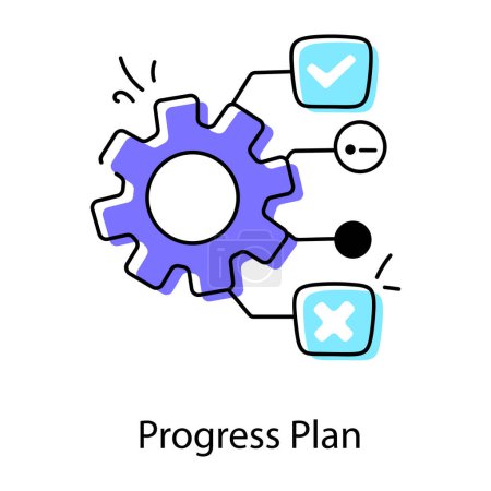 Illustration for Progress plan icon, vector illustration on white background - Royalty Free Image
