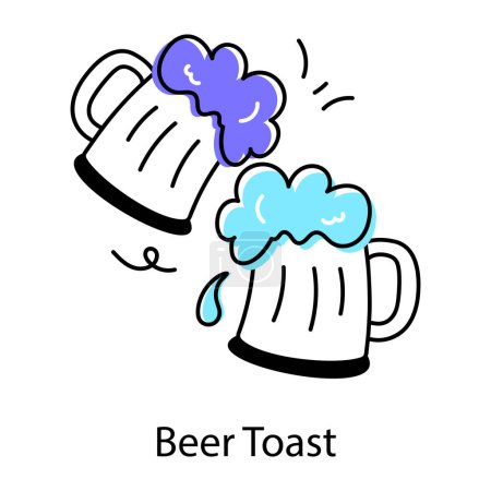 Ilustración de Icono de cerveza aislado sobre fondo blanco, ilustración vectorial - Imagen libre de derechos