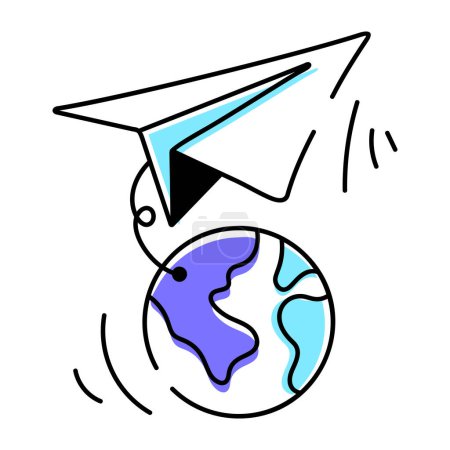 Illustration for Supply Chain Management Doodle Icon - Royalty Free Image