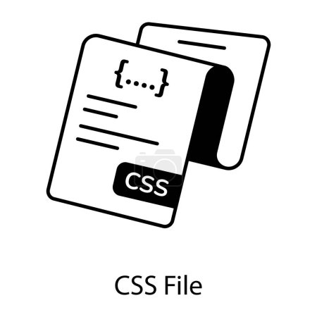 Illustration for Css file icon , programming icon - Royalty Free Image