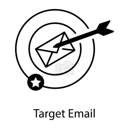 Illustration for Target email icon, vector illustration - Royalty Free Image