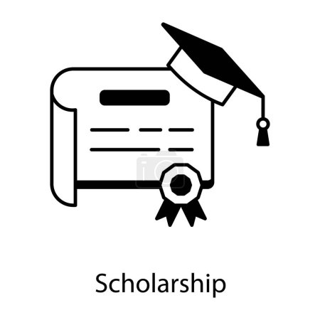 Illustration for Scholarship icon line design,  vector illustration - Royalty Free Image
