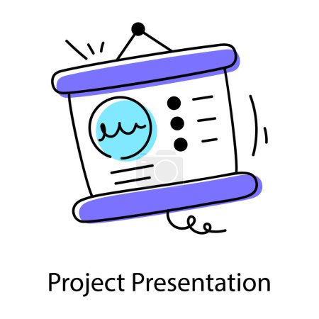 Illustration for Easy to edit linear icon of project presentation - Royalty Free Image