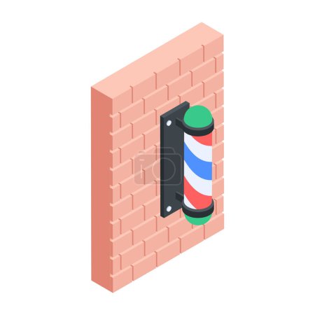 Illustration for Trendy Barber Accessories Isometric Icon, vector illustration simple design - Royalty Free Image