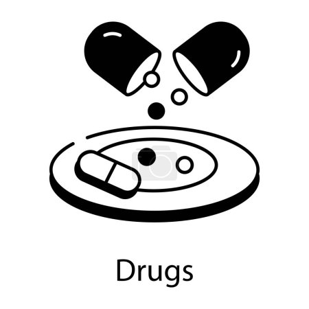Téléchargez les illustrations : Conception icône de drogues noires simples - en licence libre de droit