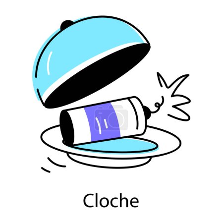 Téléchargez les illustrations : Une icône doodle pratique de cloche - en licence libre de droit