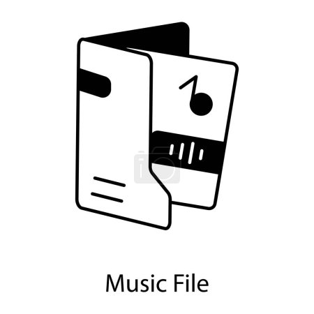 Illustration for Outline music file vector icon. Music file illustration for web, mobile apps, design. Music file vector symbol. - Royalty Free Image
