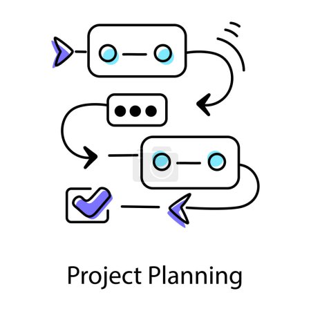 Ilustración de Ilustración vectorial del icono web de gestión de proyectos sobre planificación y programación. Puede ser utilizado para logotipo e infografías. Ilustración vectorial, Eps10. - Imagen libre de derechos