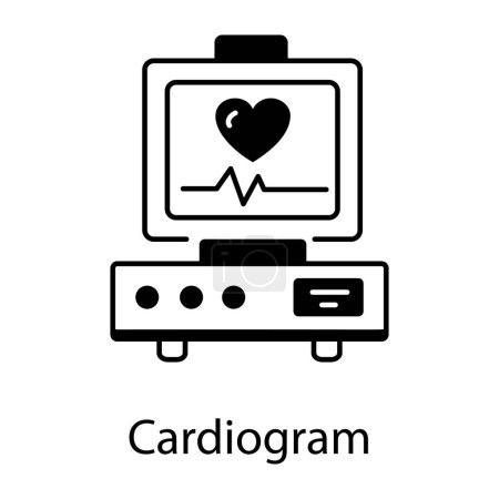 Téléchargez les illustrations : Écran avec cardiogramme, illustration vectorielle design simple - en licence libre de droit