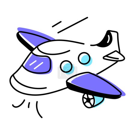 Illustration for Airplane doodle icon isolated on white background - Royalty Free Image