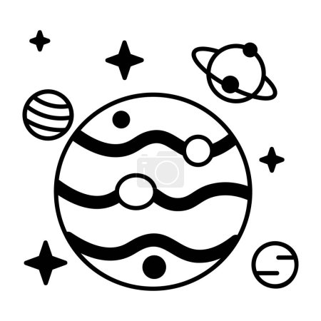 Illustration for Astronomy vector icon, outline style - Royalty Free Image