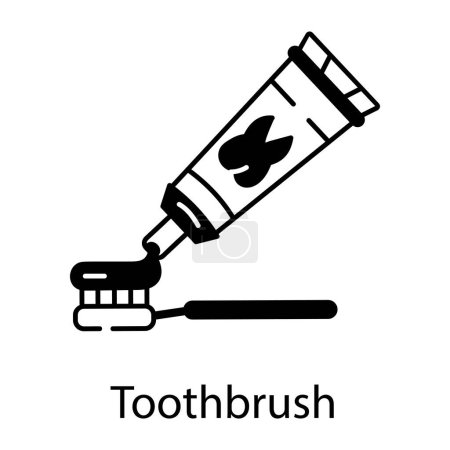 Ilustración de Cepillo de dientes icono vector ilustración fondo - Imagen libre de derechos