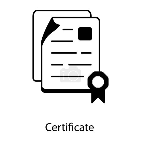 Ilustración de Icono de certificado en estilo de moda, ilustración vectorial - Imagen libre de derechos