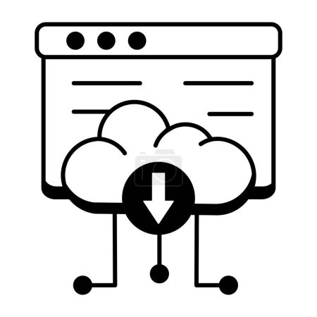 Web Hosting and Database Line Icon