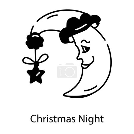 Illustration for Night icon, vector illustration on white background - Royalty Free Image