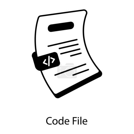 Téléchargez les illustrations : Icône de fichier de code, conception vectorielle simple - en licence libre de droit