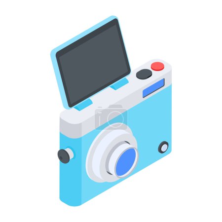 Ilustración de Icono plano isométrico de Vlogging Equipment - Imagen libre de derechos