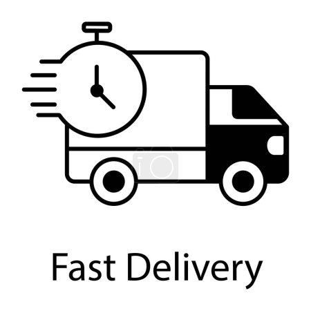 Illustration for Fast delivery with truck icon vector illustration - Royalty Free Image