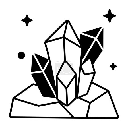 Téléchargez les illustrations : Icône cristaux, illustration vectorielle sur fond blanc - en licence libre de droit
