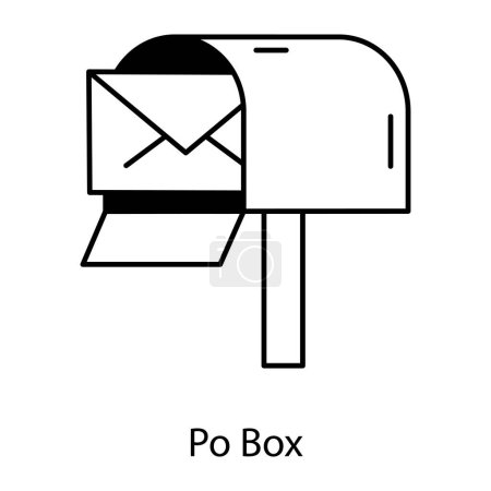 Ilustración de Icono de PO Box, ilustración vectorial sobre fondo blanco - Imagen libre de derechos