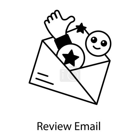Illustration for Review email icon in line design, vector illustration - Royalty Free Image