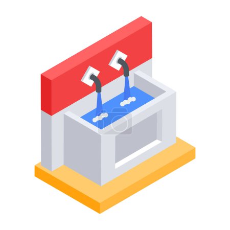 Modern flat Fountains Isometric Icon, vector illustration simple design