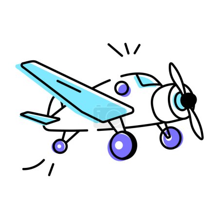 Illustration for Flat Air craft Doodle Icon - Royalty Free Image