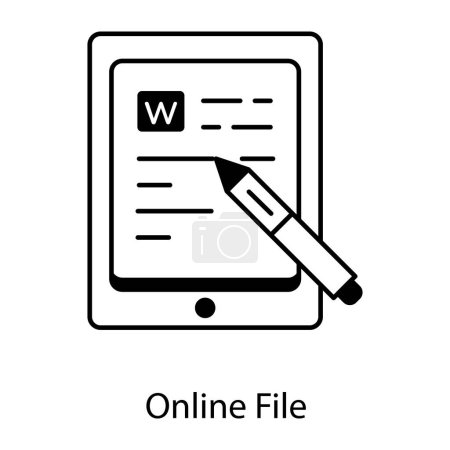 Téléchargez les illustrations : Illustration de conception d'icône vectorielle de document en ligne. Symbole bancaire et de paiement sur fond blanc Fichier EPS 10 - en licence libre de droit