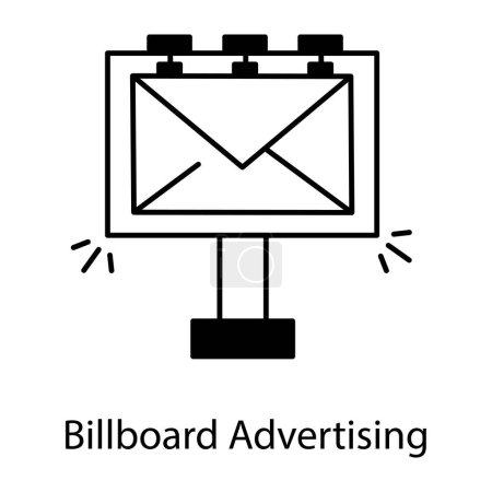 Ilustración de Icono publicitario de la cartelera en diseño plano, ilustración del vector - Imagen libre de derechos