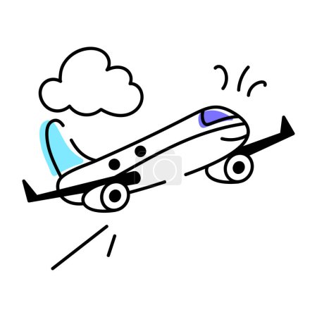 Ilustración de Avión plano Doodle icono - Imagen libre de derechos