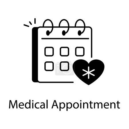 Medical Appointation Vector skizzieren Icon Design Illustration. Benutzeroberfläche Symbol auf weißem Hintergrund EPS 10 File