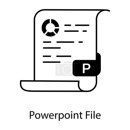 Téléchargez les illustrations : Illustration vectorielle d'icône de fichier powerpoint - en licence libre de droit