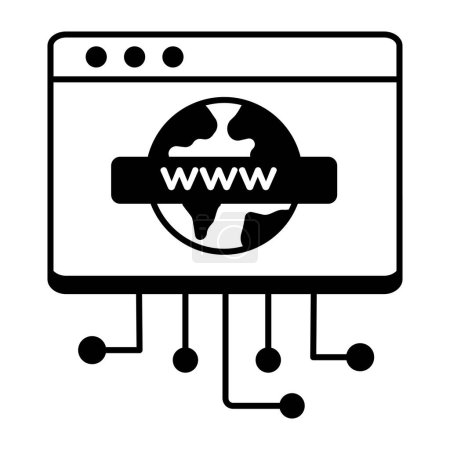 Ilustración de Web Hosting y base de datos Icono de línea - Imagen libre de derechos
