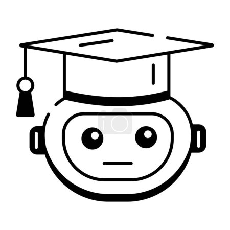Illustration for Graduate cap icon, outline style - Royalty Free Image