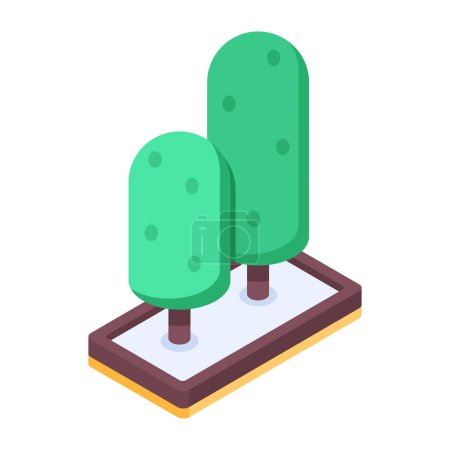 Illustration for Isometric Tree Icon Isolated on a white background. Vector illustration - Royalty Free Image