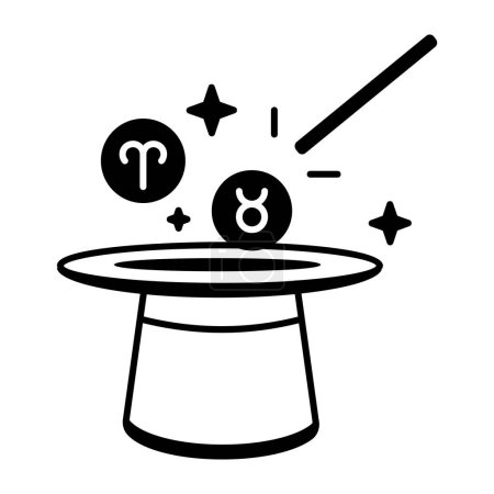 Illustration for Linear Style Esoteric Astrology Icon - Royalty Free Image