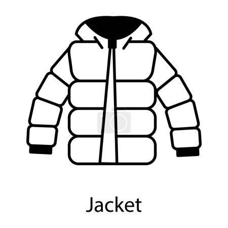 Illustration for Jacket flat line icon. Vector illustration. - Royalty Free Image