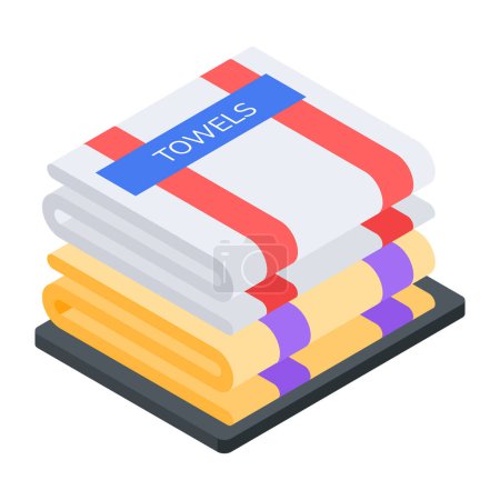 Illustration for Towels icon, isometric vector of wipe towels - Royalty Free Image