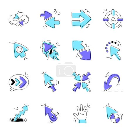 Illustration for Pointer Buttons Hand Drawn Icon - Royalty Free Image