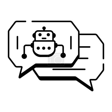 Illustration for Chit-Chat Bot icon line vector illustration - Royalty Free Image