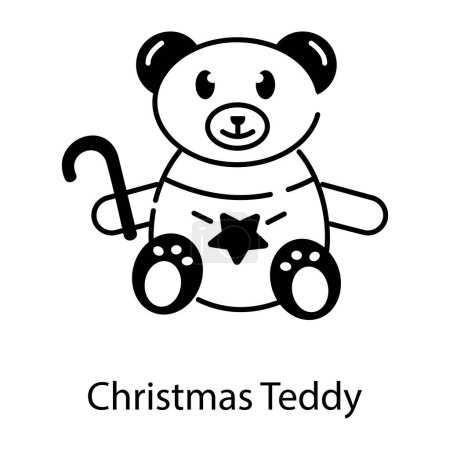 Illustration for Web line icon. Teddy bear, children's toy - Royalty Free Image