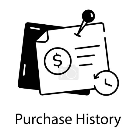 Historia de la compra Vector Line Icon
